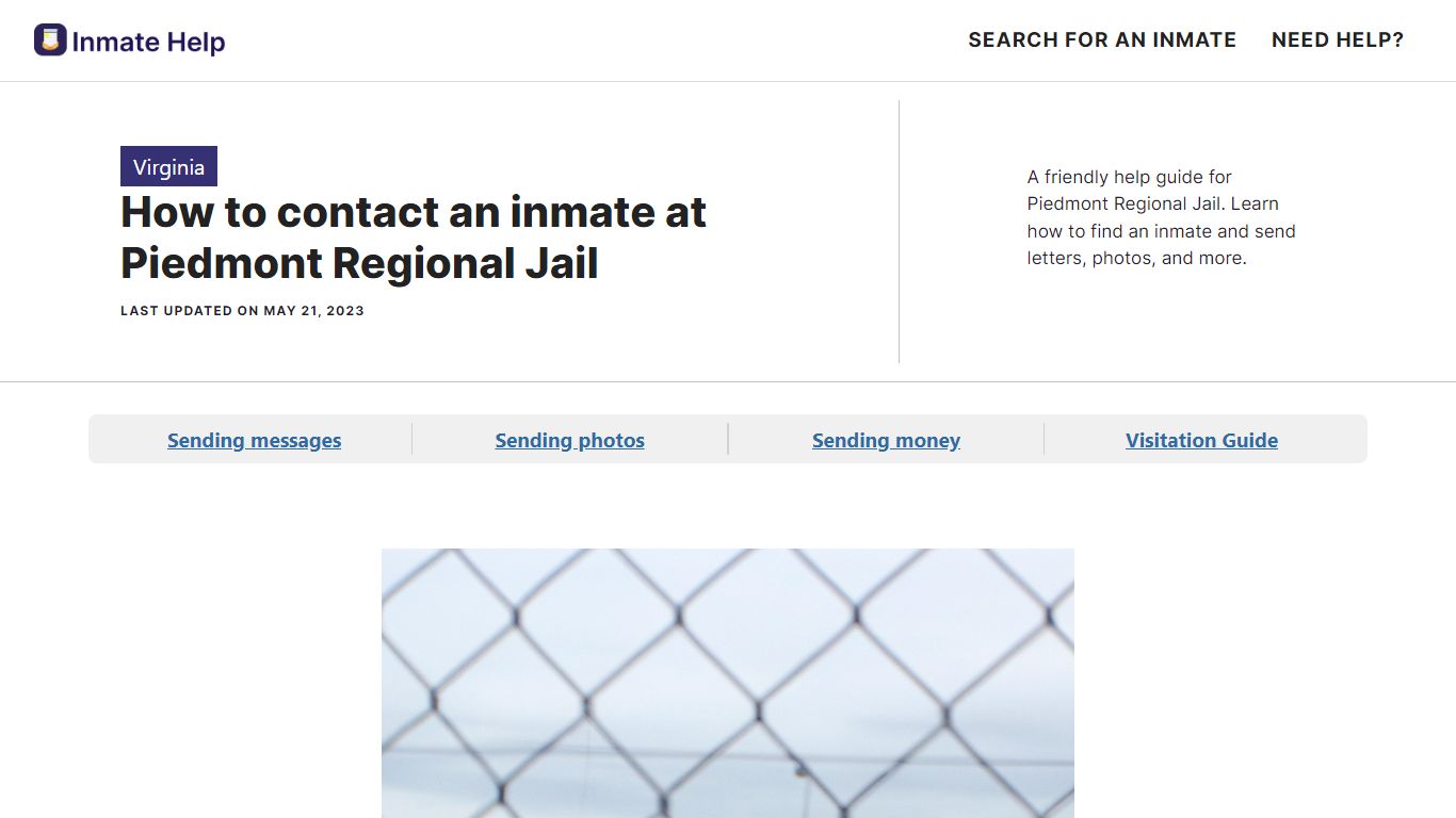 How to contact an inmate at Piedmont Regional Jail